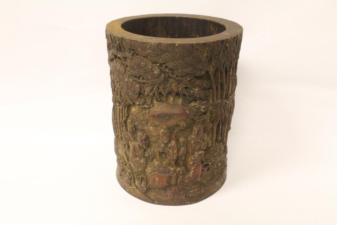 Chinese 17th/18th c. bamboo brush holder (1 of 9)