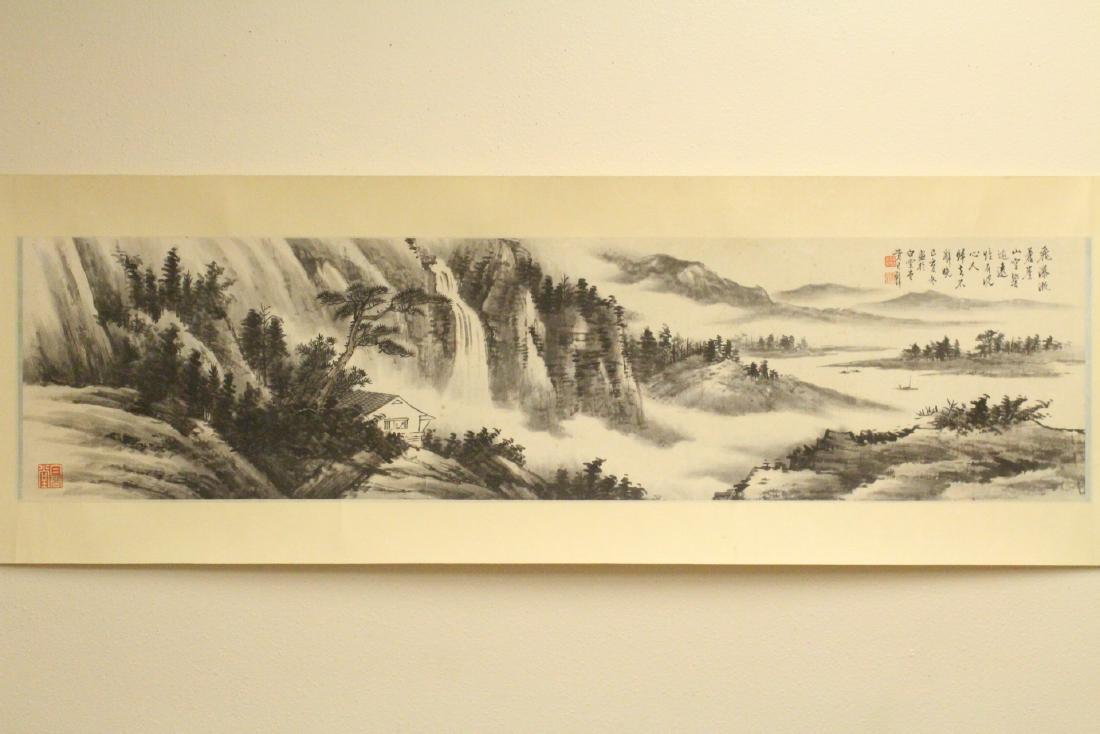 Chinese watercolor panel "landscape with river" (1 of 10)