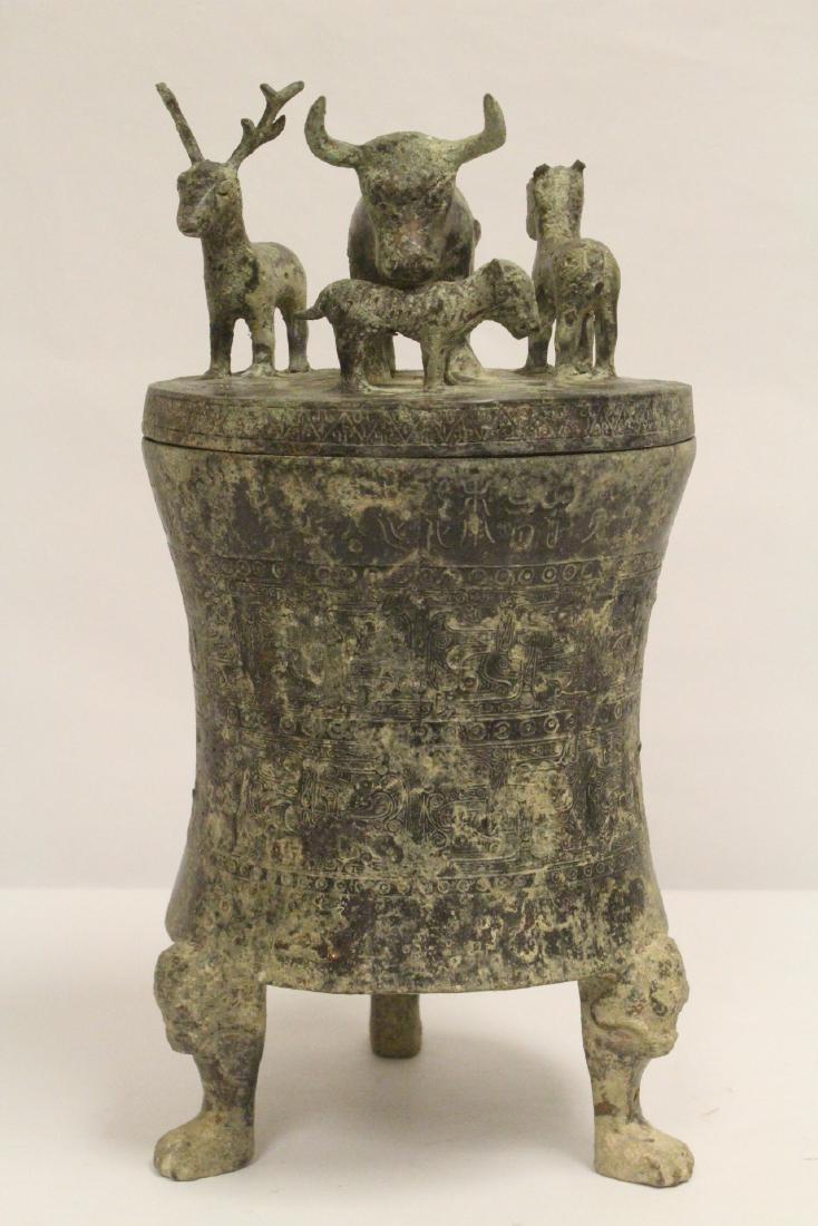 Chinese bronze covered tripod hu (1 of 10)