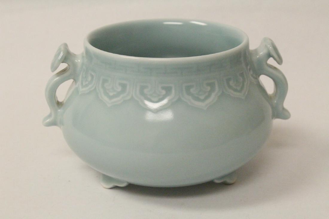Chinese sky blue glazed porcelain censer (1 of 10)