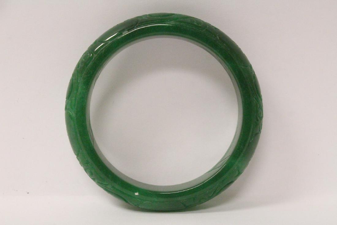 Chinese jadeite like stone bangle bracelet (1 of 10)
