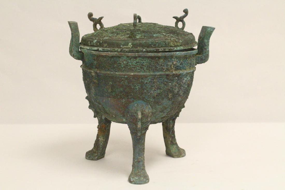 Chinese archaic style bronze tripod ding (1 of 10)