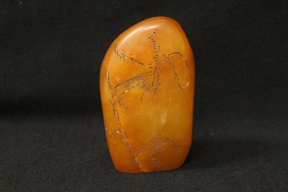 Chinese shoushan stone boulder with calligraphy (1 of 9)