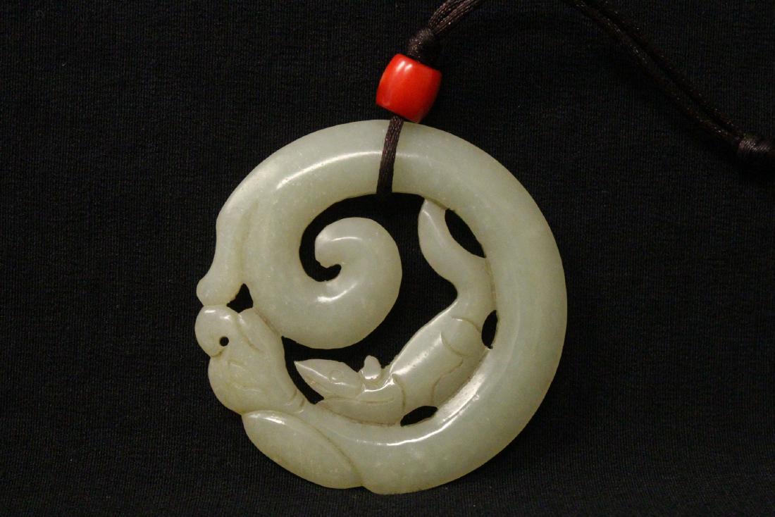 Chinese celadon jade carved ornament (1 of 8)