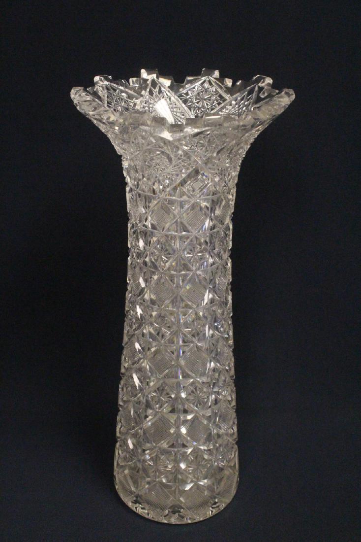 Very fancy antique cut glass large vase (1 of 10)