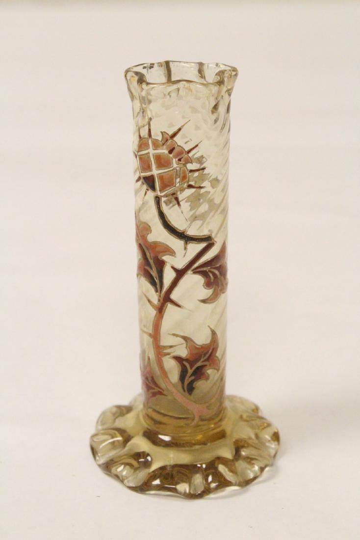 enamel on glass vase, signed E. Galle (1 of 10)