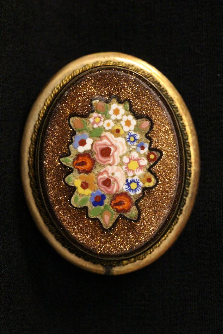 Victorian brooch with enamel & misc. stone inlaid (1 of 8)