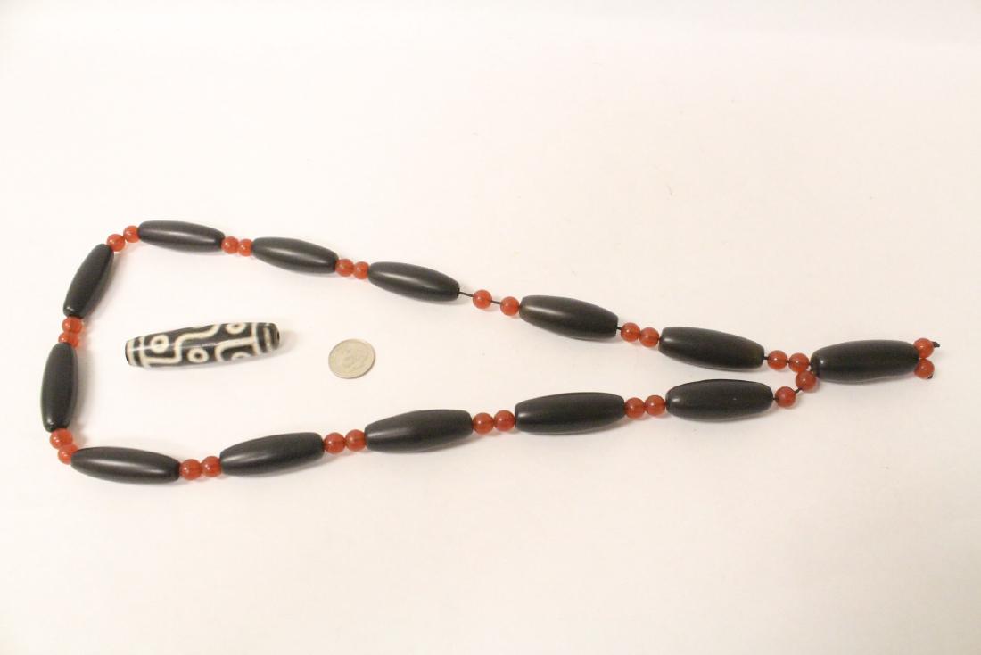 Peking glass bead necklace, & a dzi bead style bead (1 of 10)
