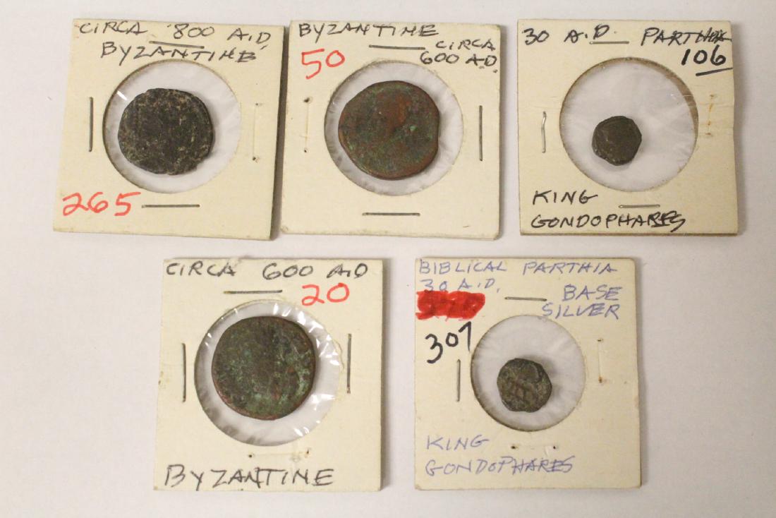 3 Byzantine coins, and 2 ancient coins (1 of 10)