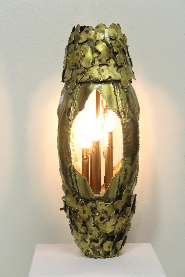 Unusual hand made brass hanging lamp (1 of 10)