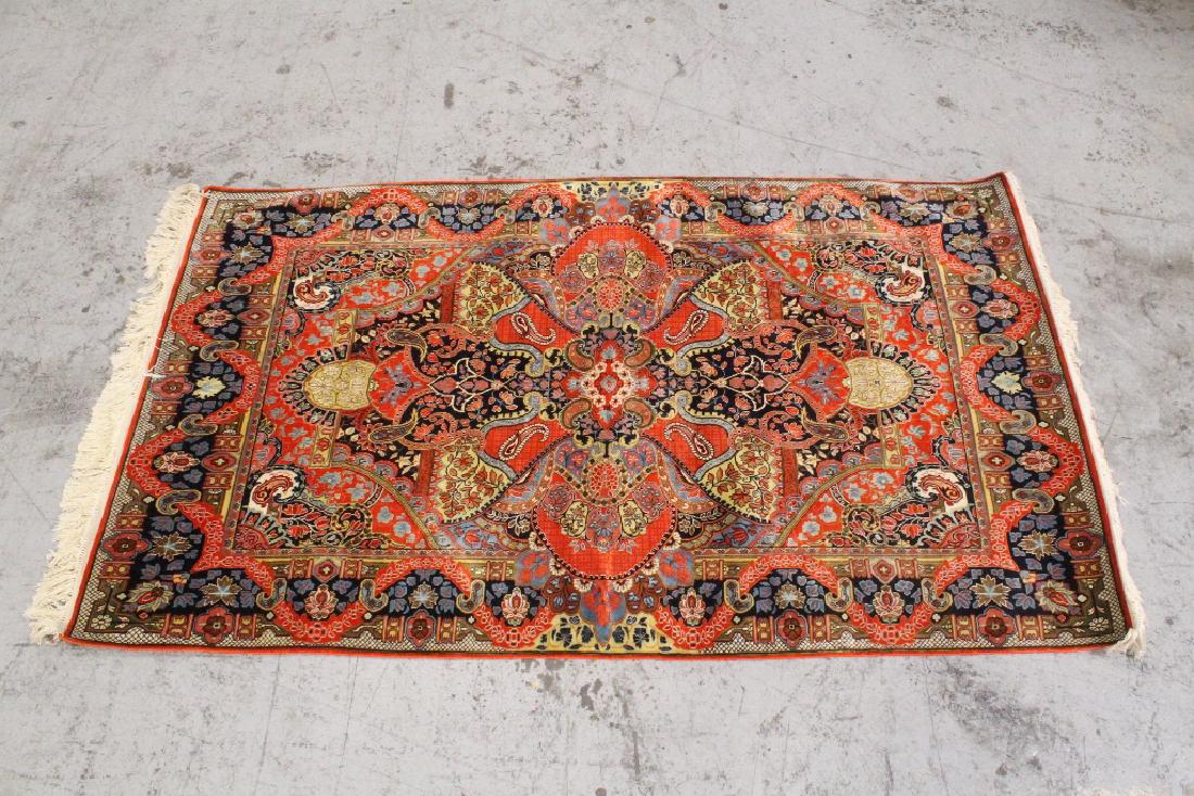 A beautiful hand made silk area rug (1 of 10)