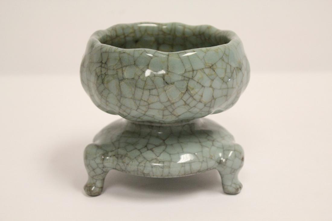 A fine Chinese celadon porcelain tripod censer (1 of 10)