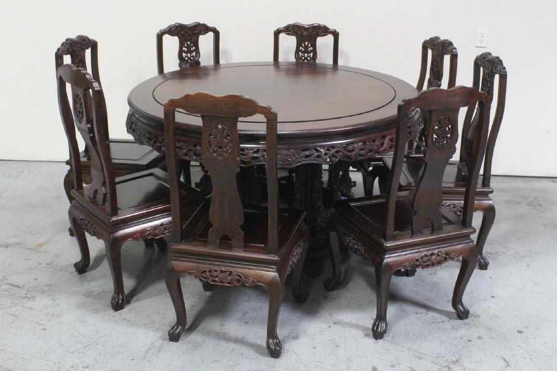 Chinese 9 pieces rosewood dining set (1 of 10)