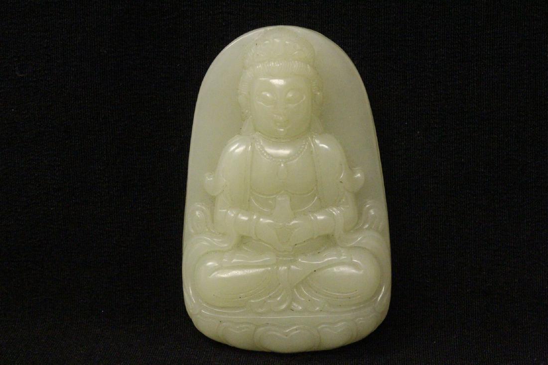Chinese vintage hetian jade plaque (1 of 9)