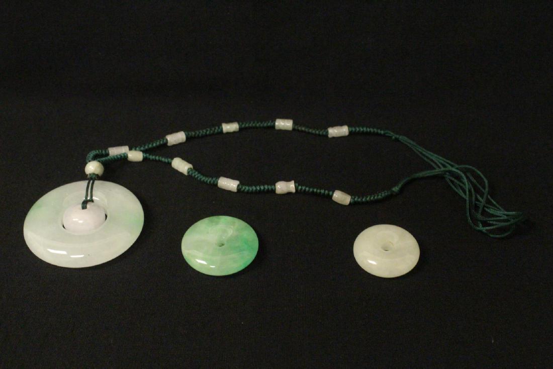 3 Chinese jadeite carved discs (1 of 10)