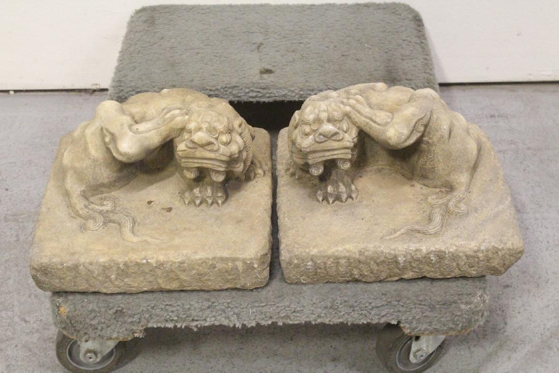 Pair Chinese marble carved slabs (1 of 9)