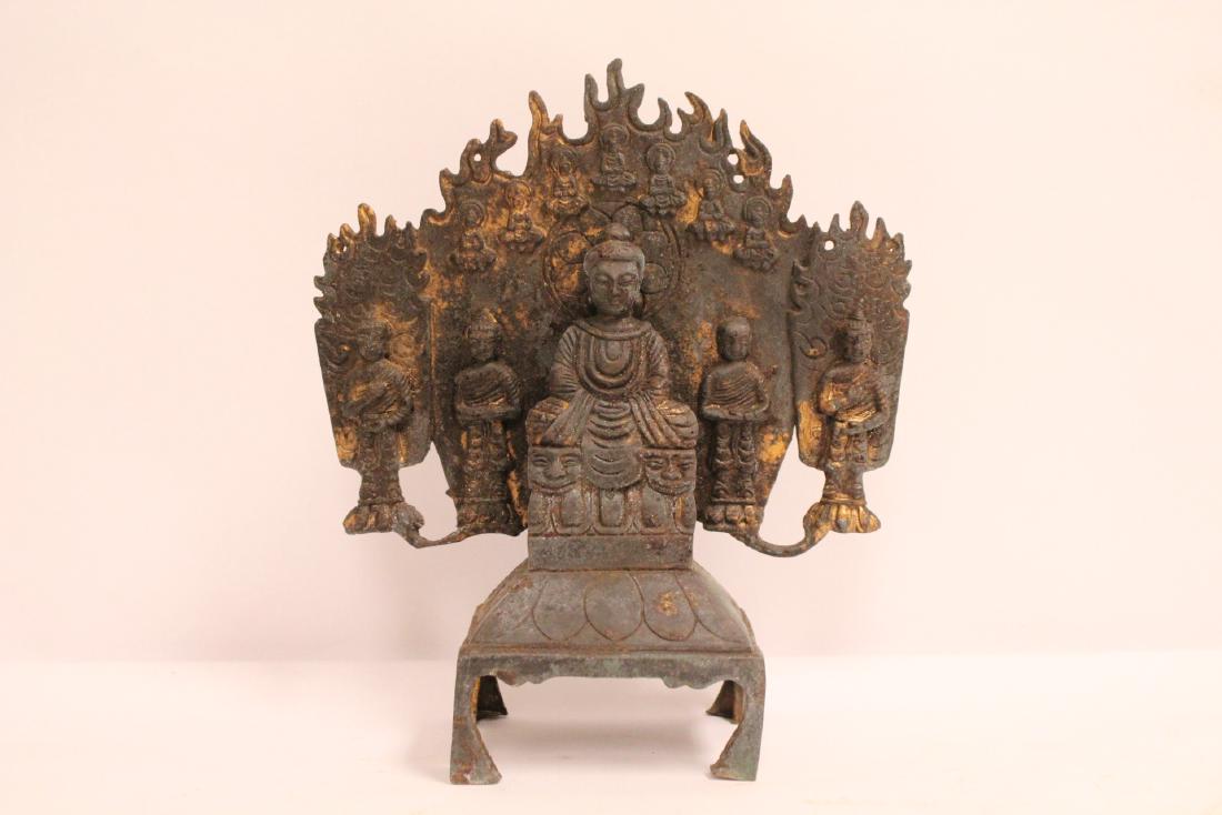 Chinese cast iron sculpture of Buddha statue (1 of 10)