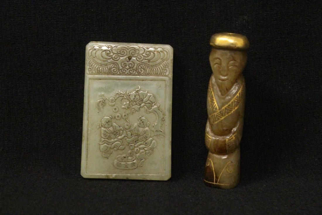 2 celadon jade carvings (1 of 10)