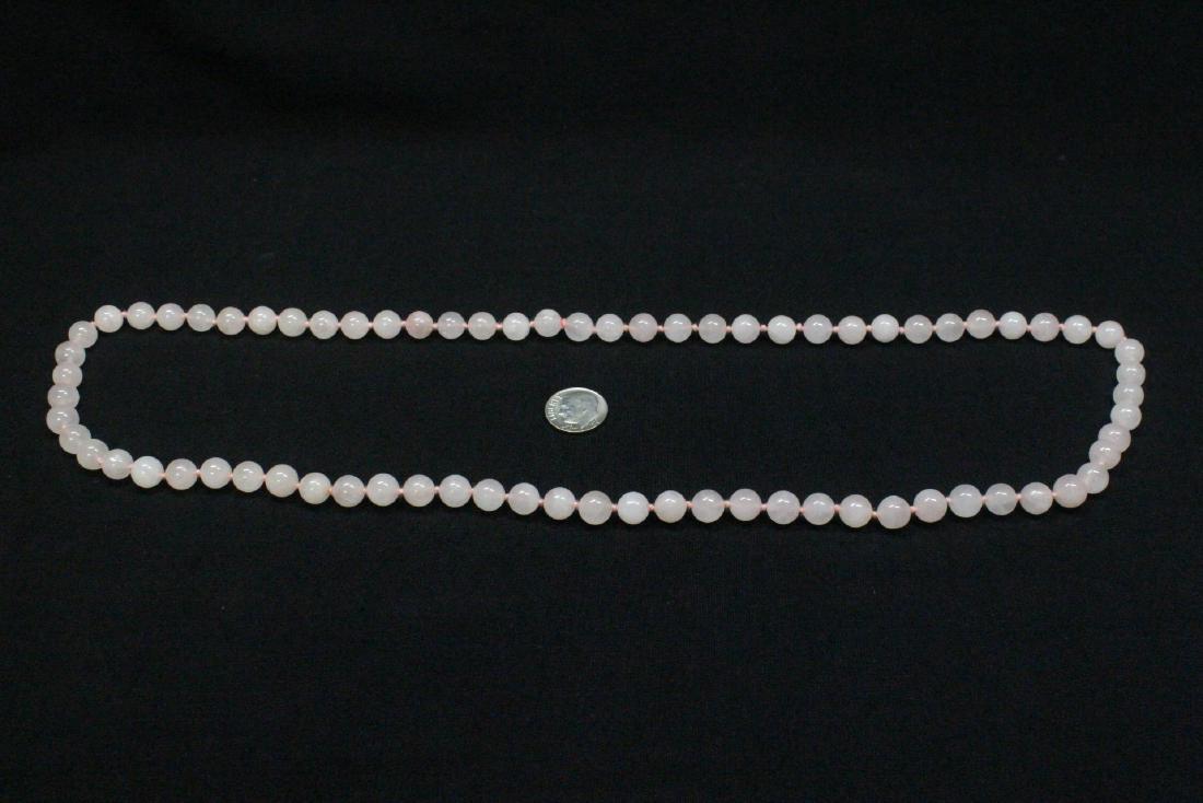 Chinese rose quartz bead necklace (1 of 8)