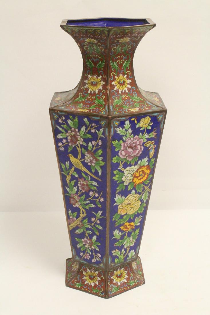 A fine Chinese vintage cloisonne hexagonal vase (1 of 10)