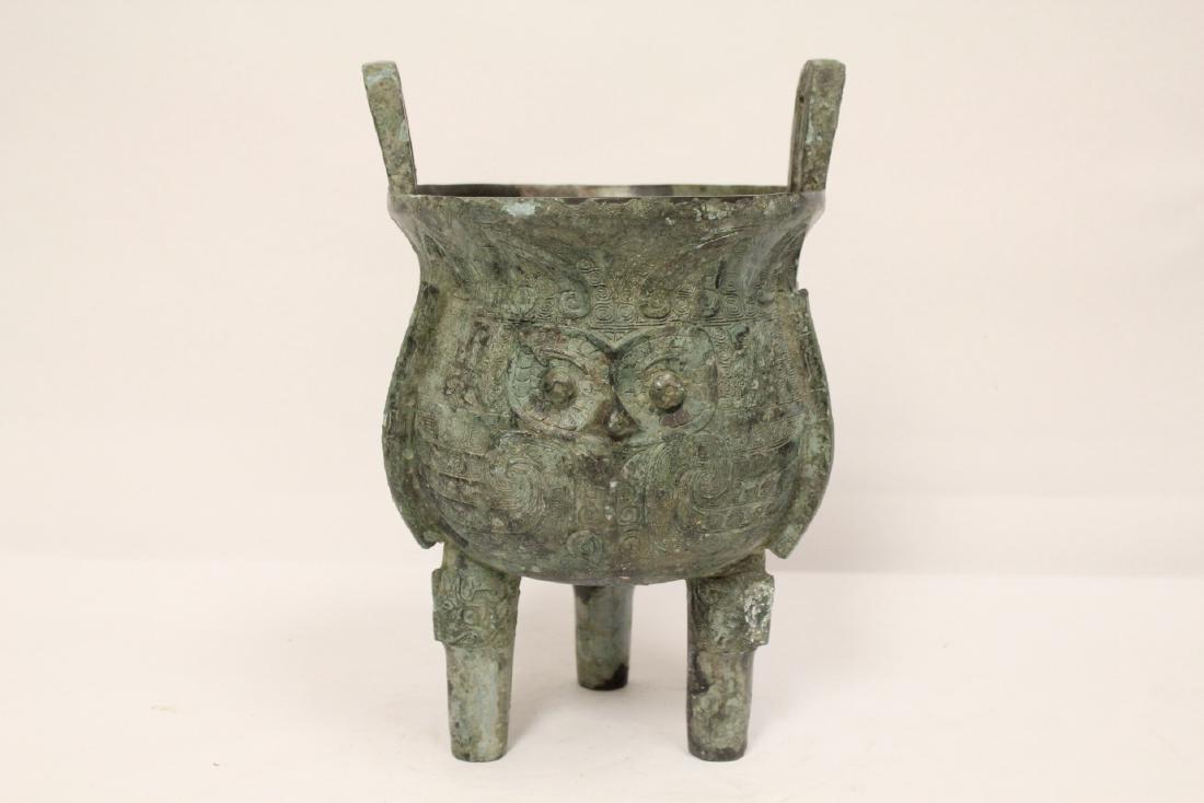 Chinese archaic style bronze tripod ding (1 of 10)