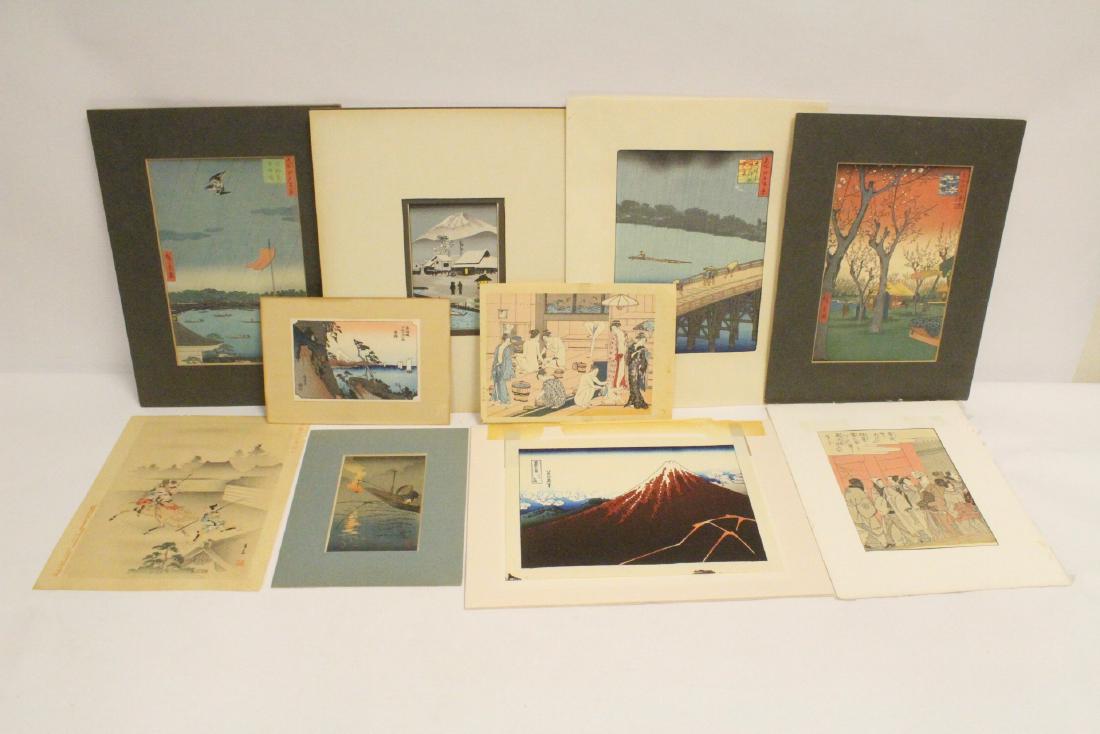 10 misc. small Japanese woodblock prints (1 of 10)