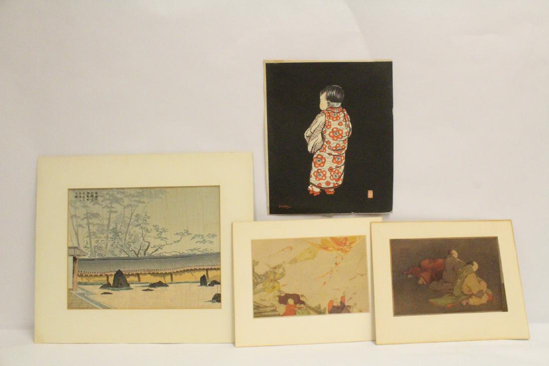 4 Japanese contemporary woodblock prints (1 of 10)