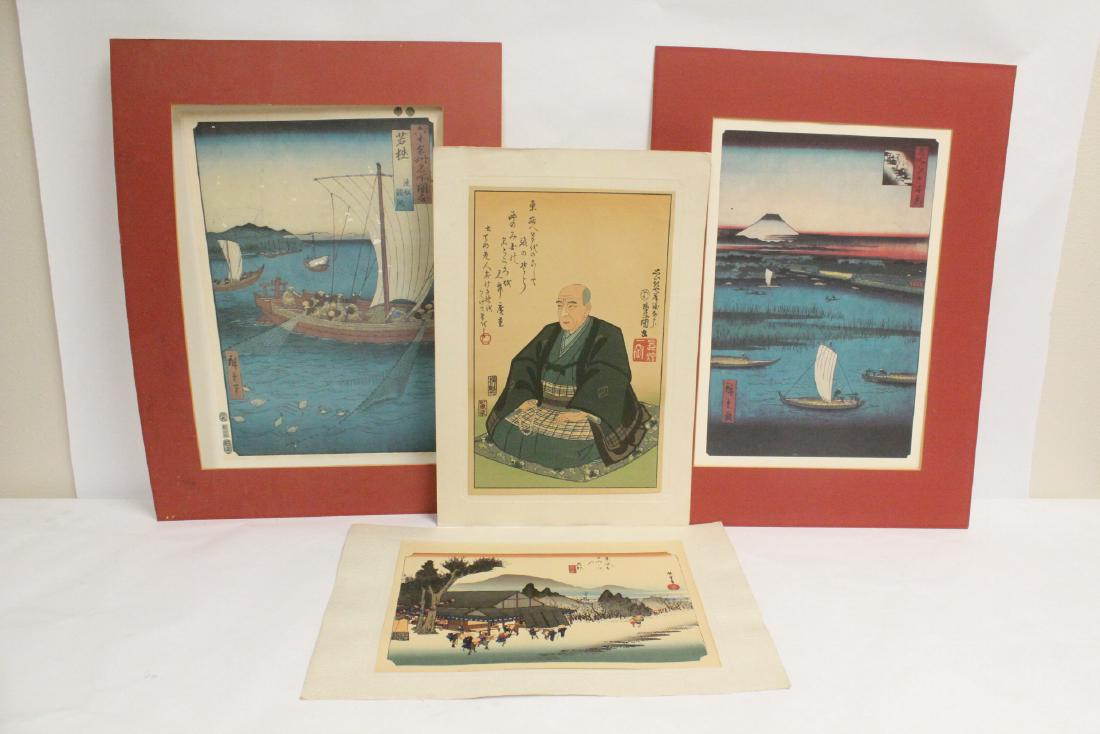 4 Japanese w/b prints by various artist (1 of 10)