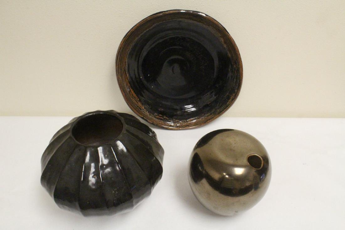 3 Japanese studio art pottery(?) pieces (1 of 10)