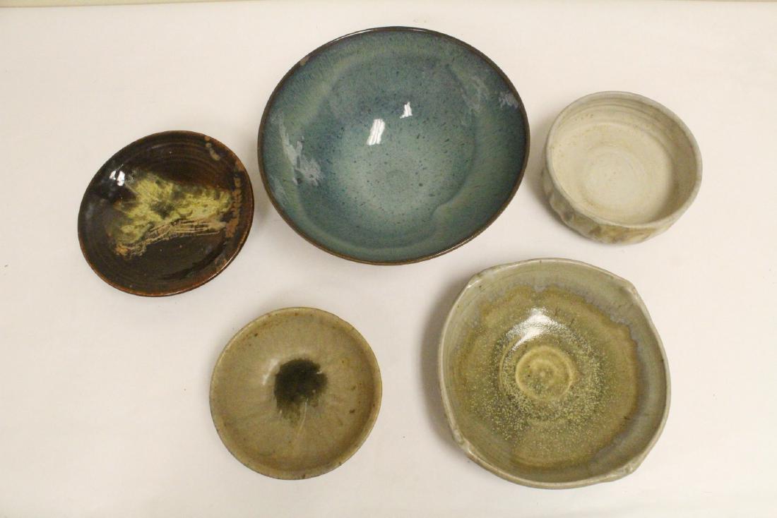 5 pieces Japanese studio art(?) pottery (1 of 10)