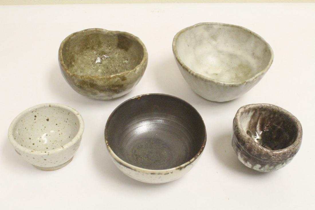 5 pieces Japanese studio art(?) pottery (1 of 10)