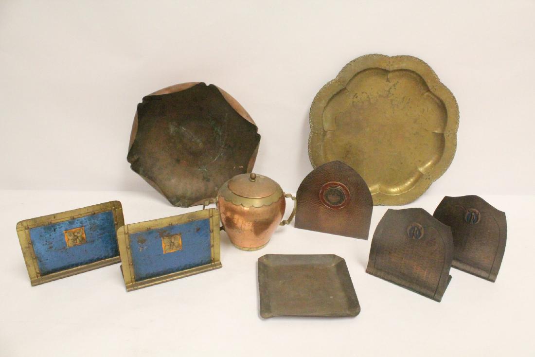 9 pieces copper and brass pieces by various makers (1 of 10)