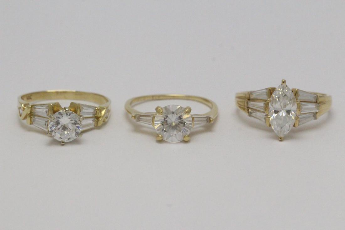 Two 14K and one 10K CZ rings (1 of 10)
