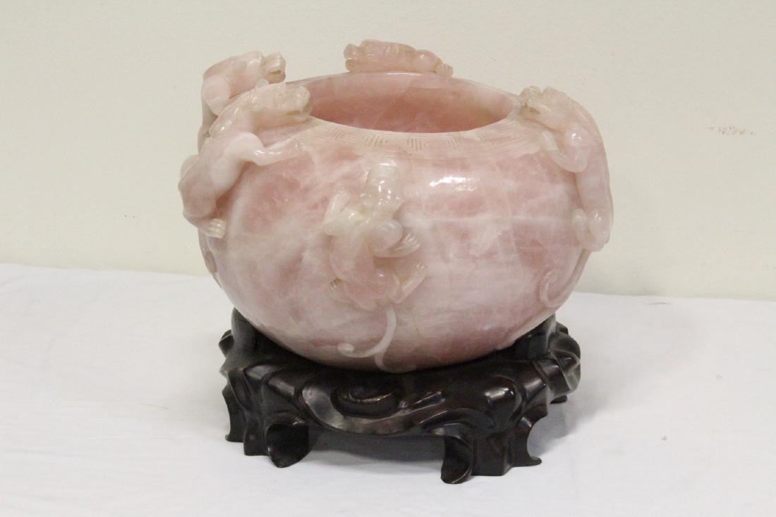 A massive rose quartz carved censer (1 of 10)