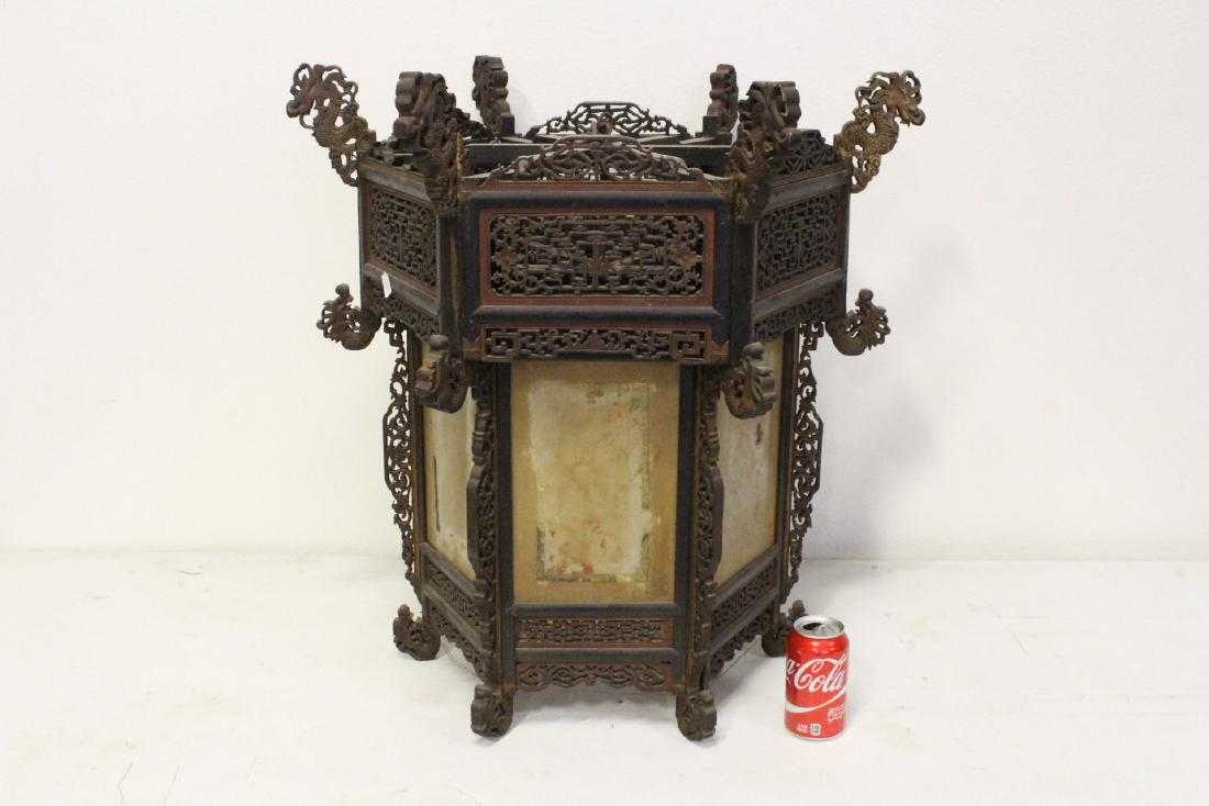 A beautiful Chinese 19th c. rosewood framed lantern (1 of 10)