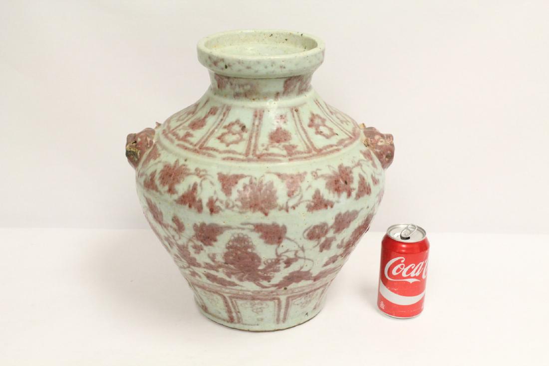 Chinese large red and white porcelain jar (1 of 9)