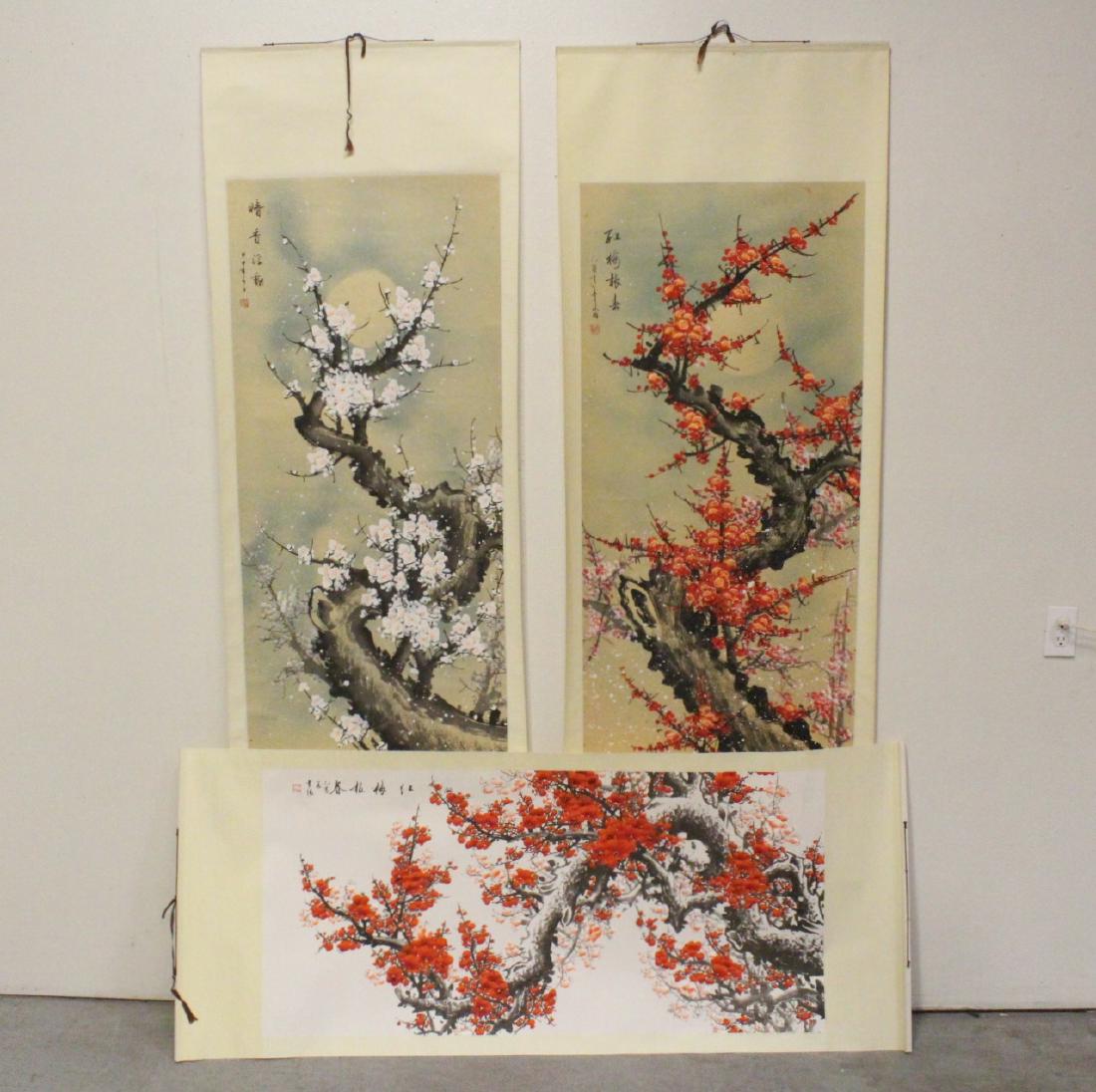 3 Chinese watercolor scrolls (1 of 10)