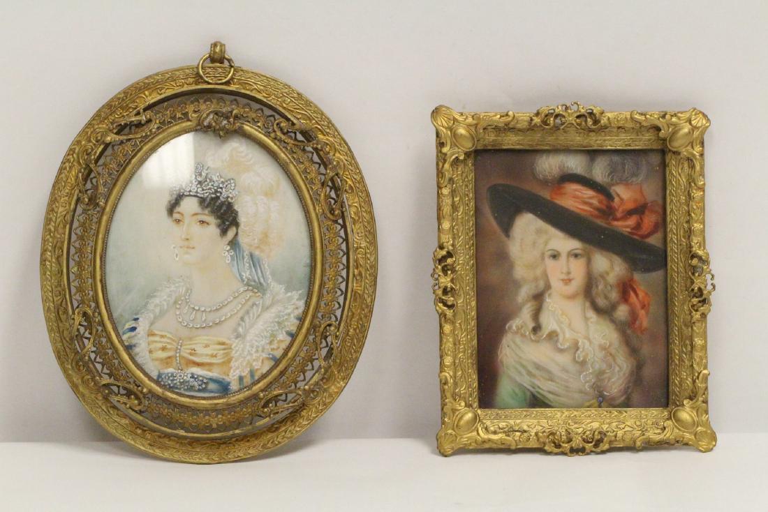 2 antique miniature paintings (1 of 9)