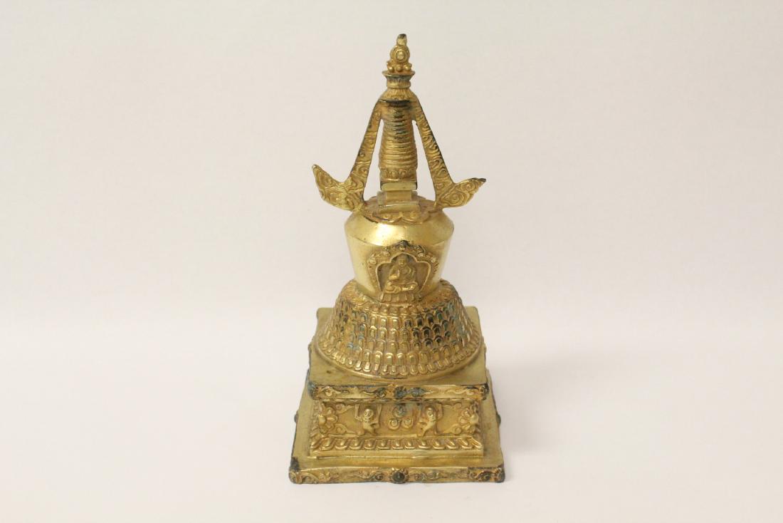 Chinese gilt bronze tower (1 of 9)