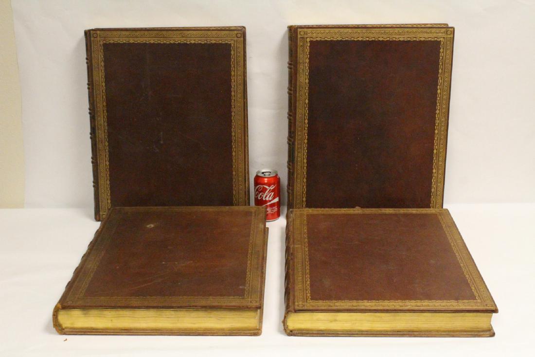 4 volumes large leather bond bibles, dated 1800 (1 of 10)