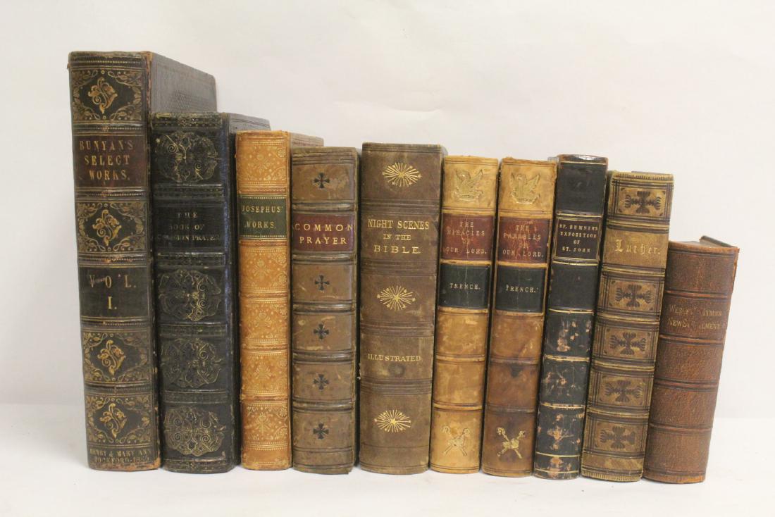 10 leather bond books with religious subject (1 of 10)