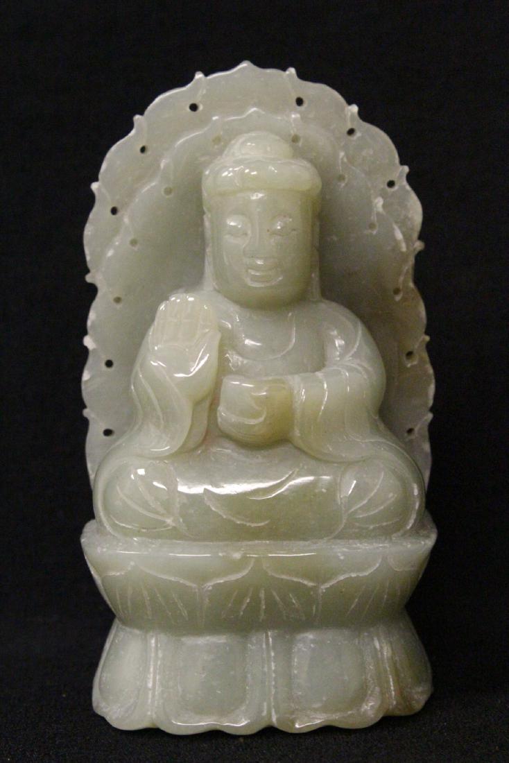 Celadon jade carved Buddha (1 of 10)