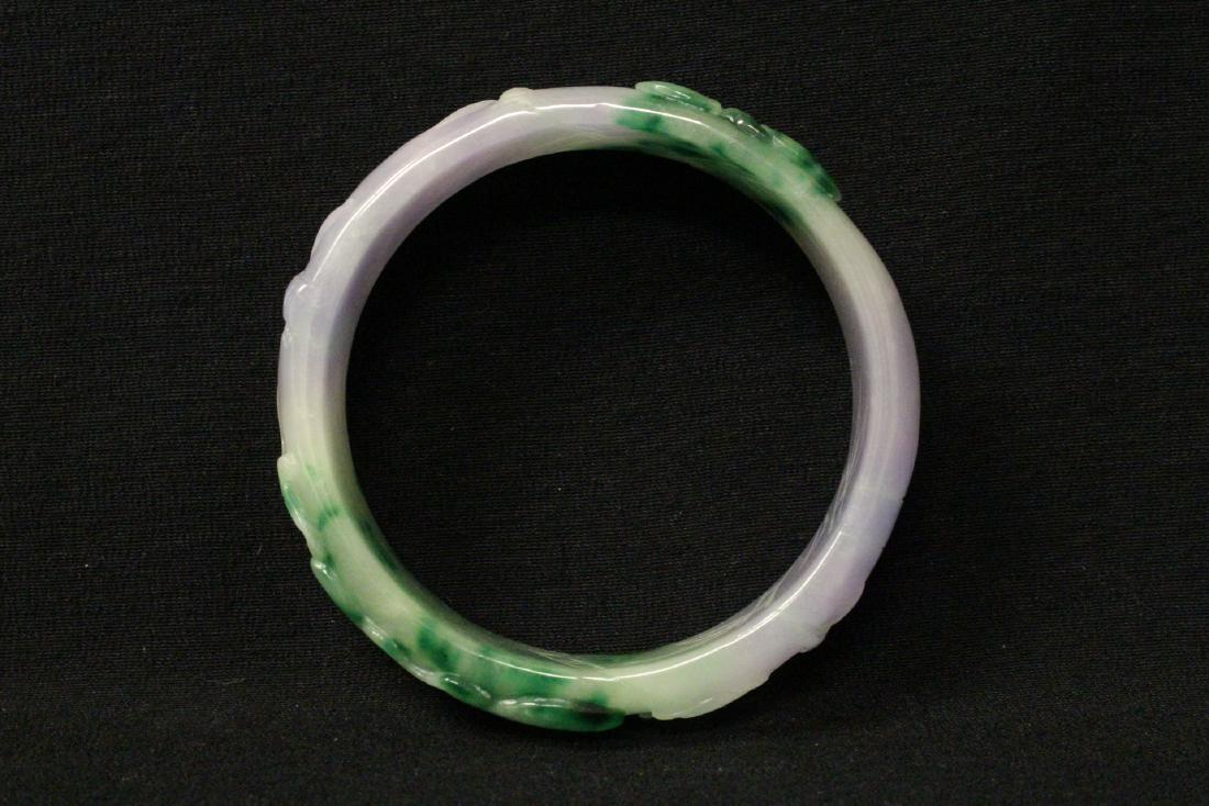 Chinese jade like stone carved bangle bracelet (1 of 10)