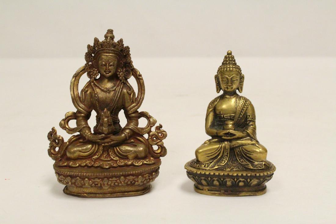 2 vintage gilt miniature bronze Buddha (1 of 10)