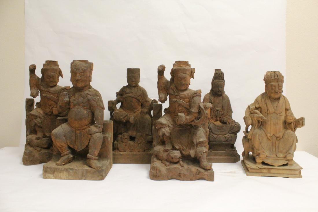 6 vintage large camphor wood carved Buddha (1 of 10)