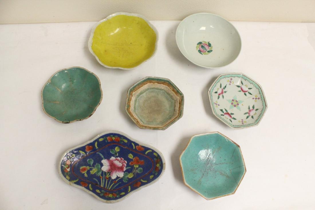 7 Chinese antique porcelain bowls: 7 Chinese antique porcelain bowls (hairline, chips), 1.5"Hx7.25"dia -2.5"Hx8.33"dia