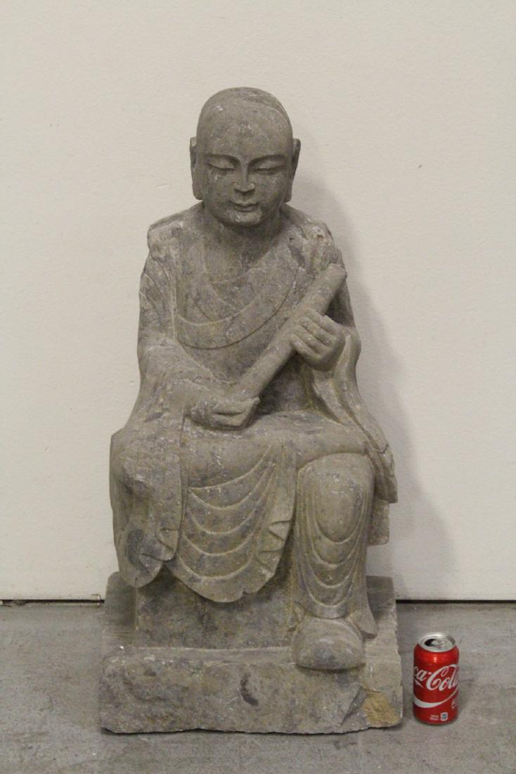 A fine Chinese stone carved seated Buddha (1 of 9)