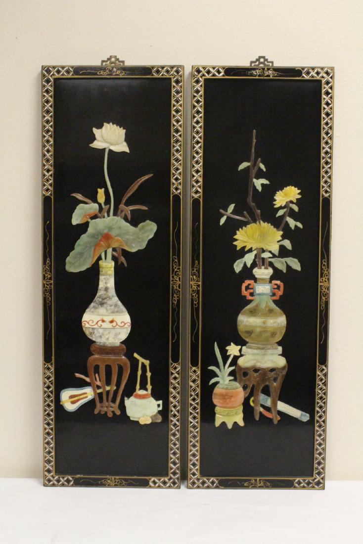 Pair stone overlay wood wall panels (1 of 10)