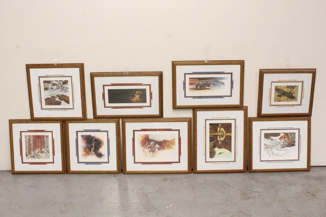 9 framed prints in American western motif (1 of 10)