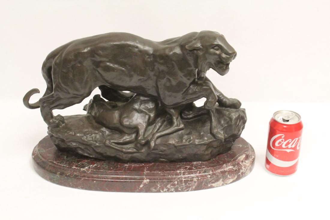 A fine bronze sculpture on marble base depicting tiger (1 of 10)